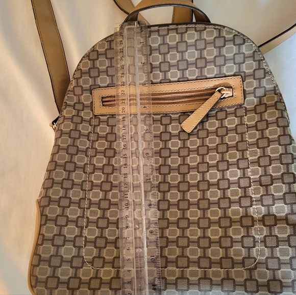 Nine West Camel Tan Small Mini Backpack Bag Pockets Clean No Wear Cloth - Picture 11 of 12